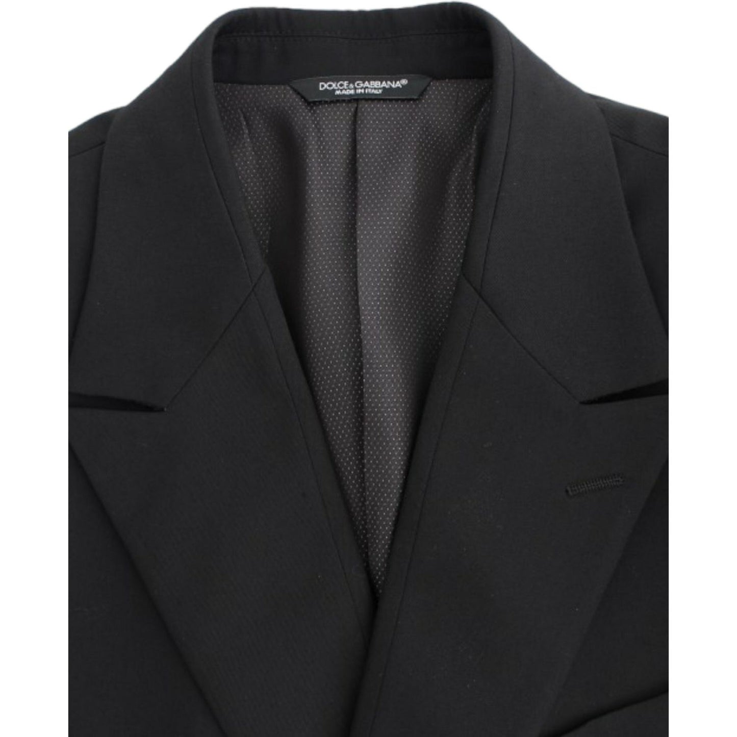 Elegant Slim Fit Black Wool Blazer