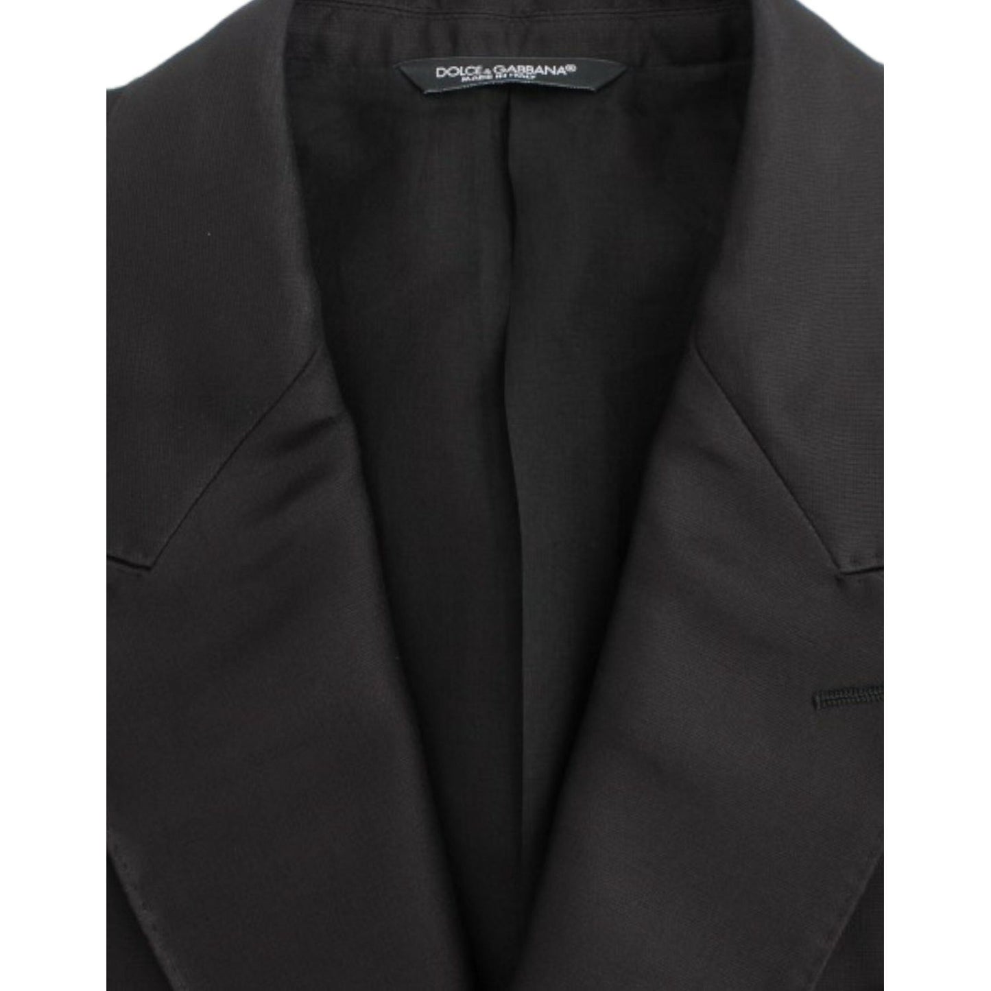 Elegant Black Silk Blend Two-Button Blazer