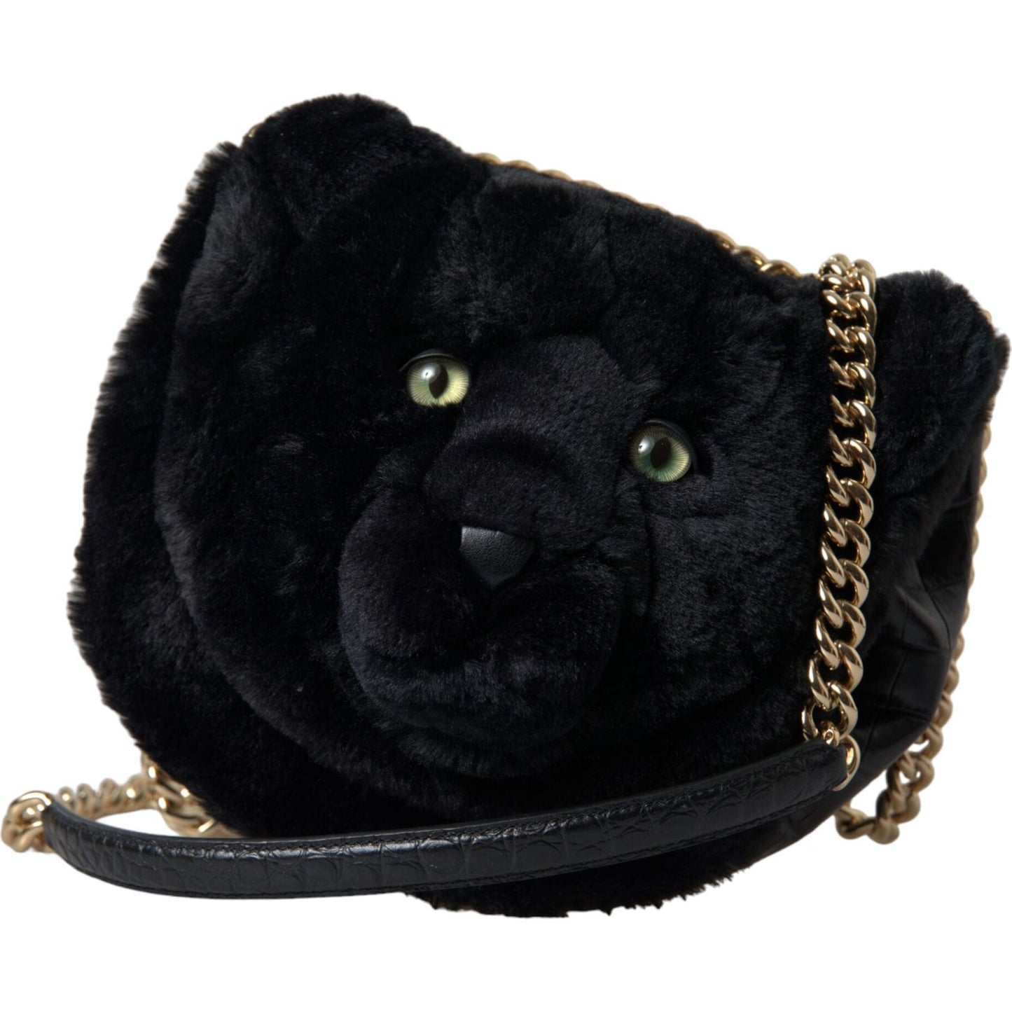 Exquisite Croc-Embossed Panther Shoulder Bag