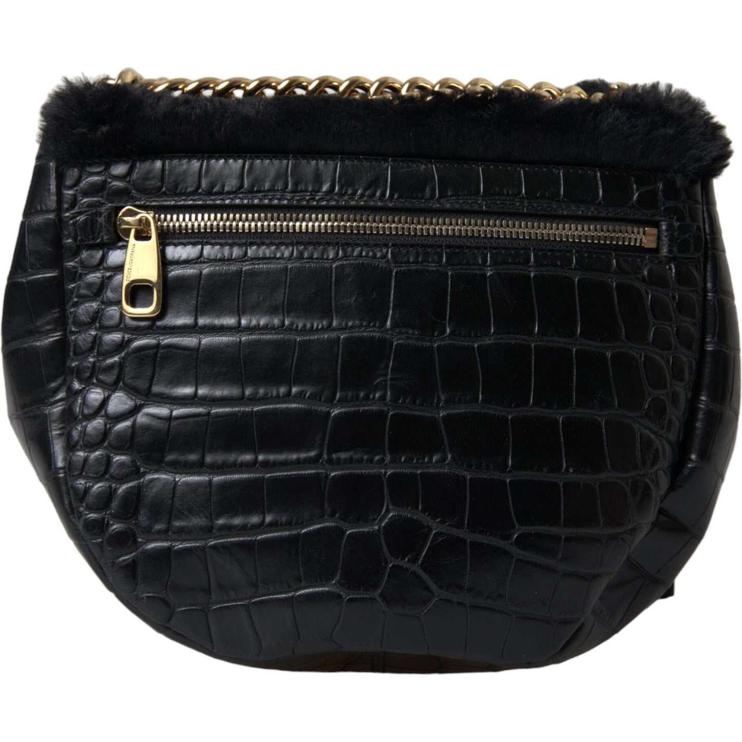 Exquisite Croc-Embossed Panther Shoulder Bag