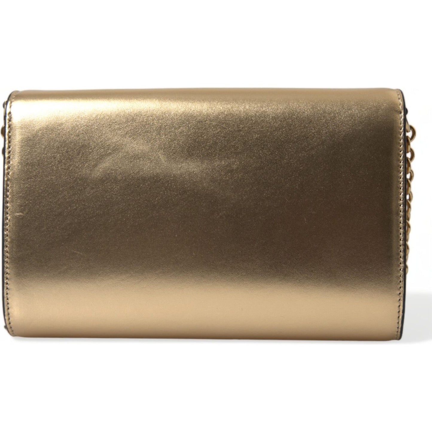 Elegant Metallic Gold Leather Crossbody Purse