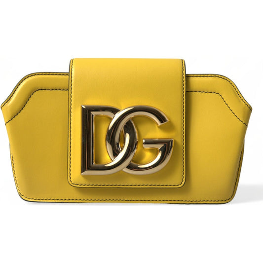 Exquisite Yellow Leather Eyewear Case Dolce & Gabbana