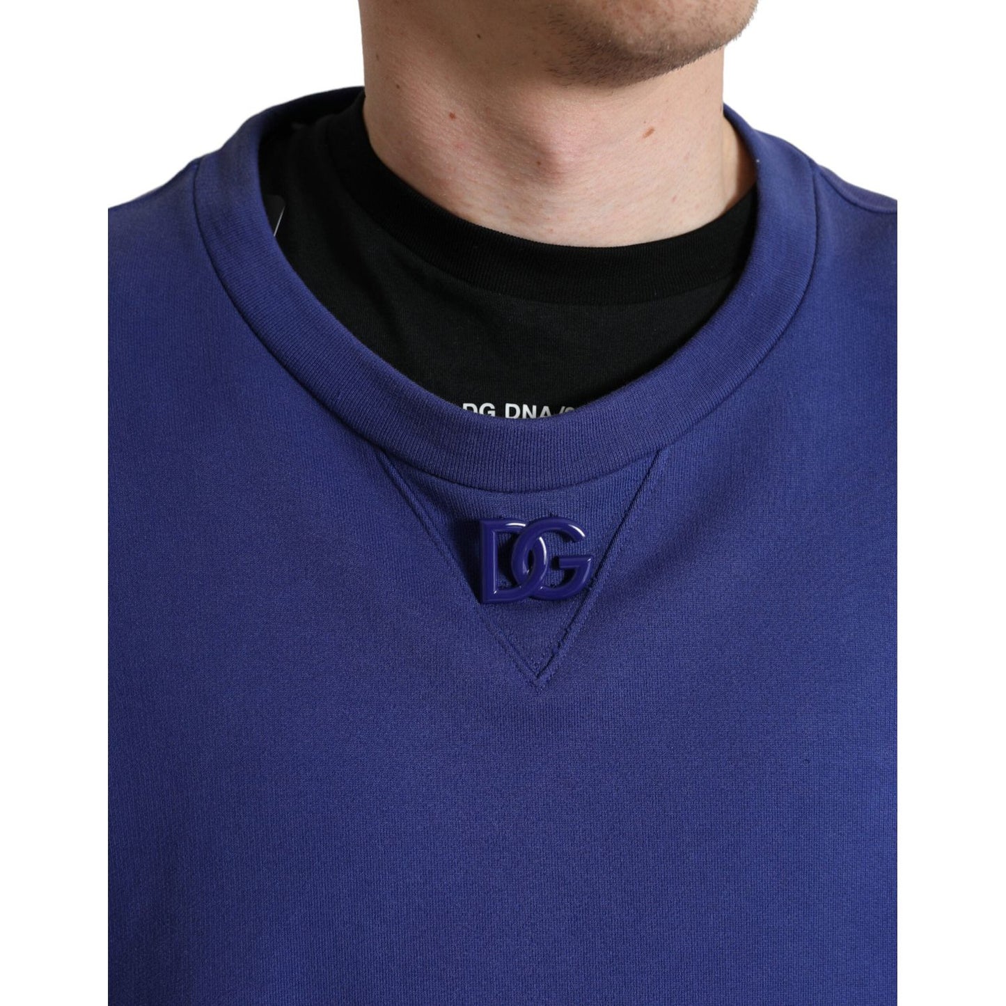 Royal Blue Cotton Crewneck Sweater