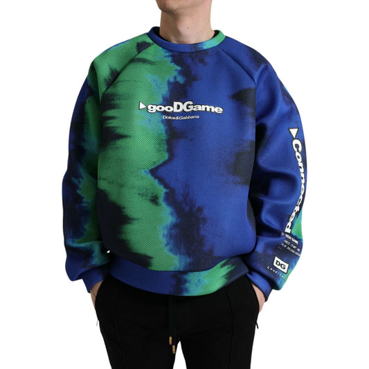 Multicolor Graphic Crew Neck Pullover Sweater