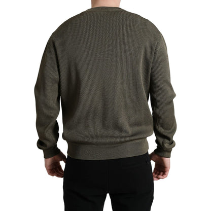 Dolce & Gabbana Green Viscose Crew Neck Men Pullover Sweater