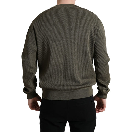 Elegant Green Crew Neck Sweater Dolce & Gabbana