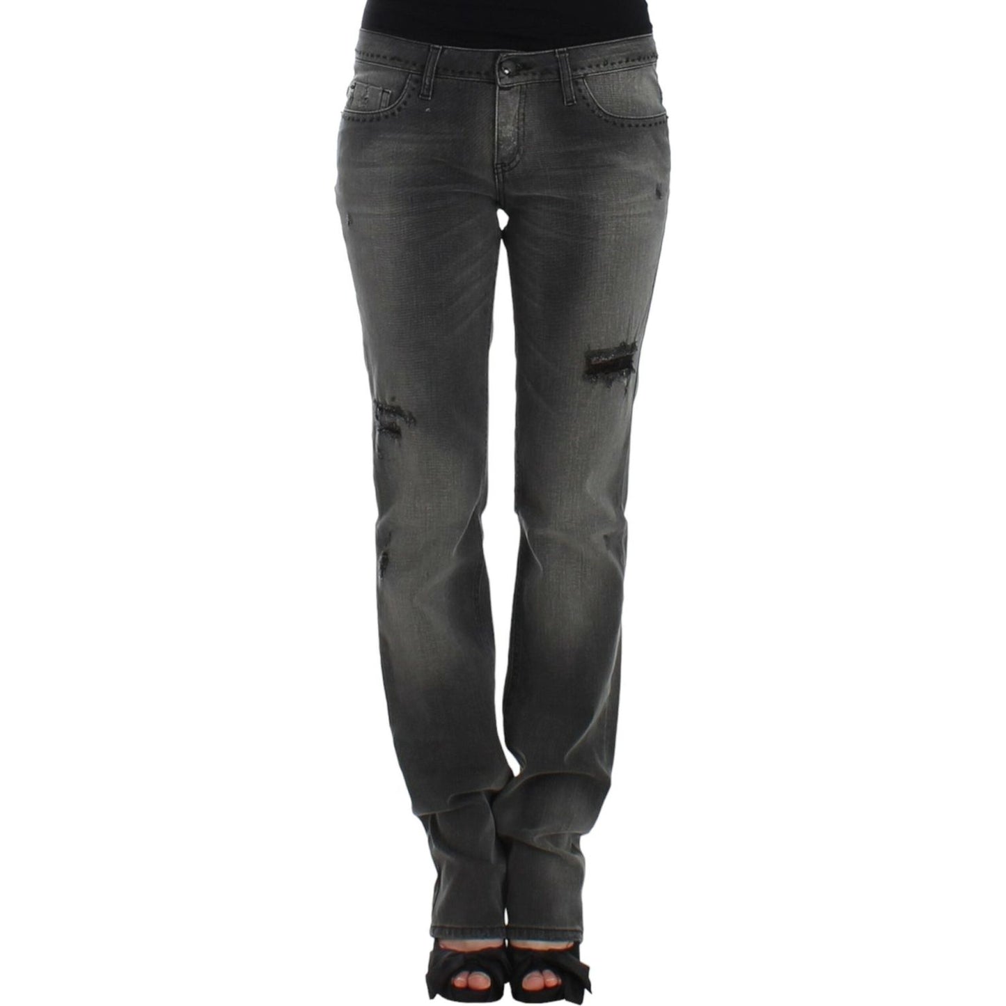 Chic Gray Straight Leg Denim Delight