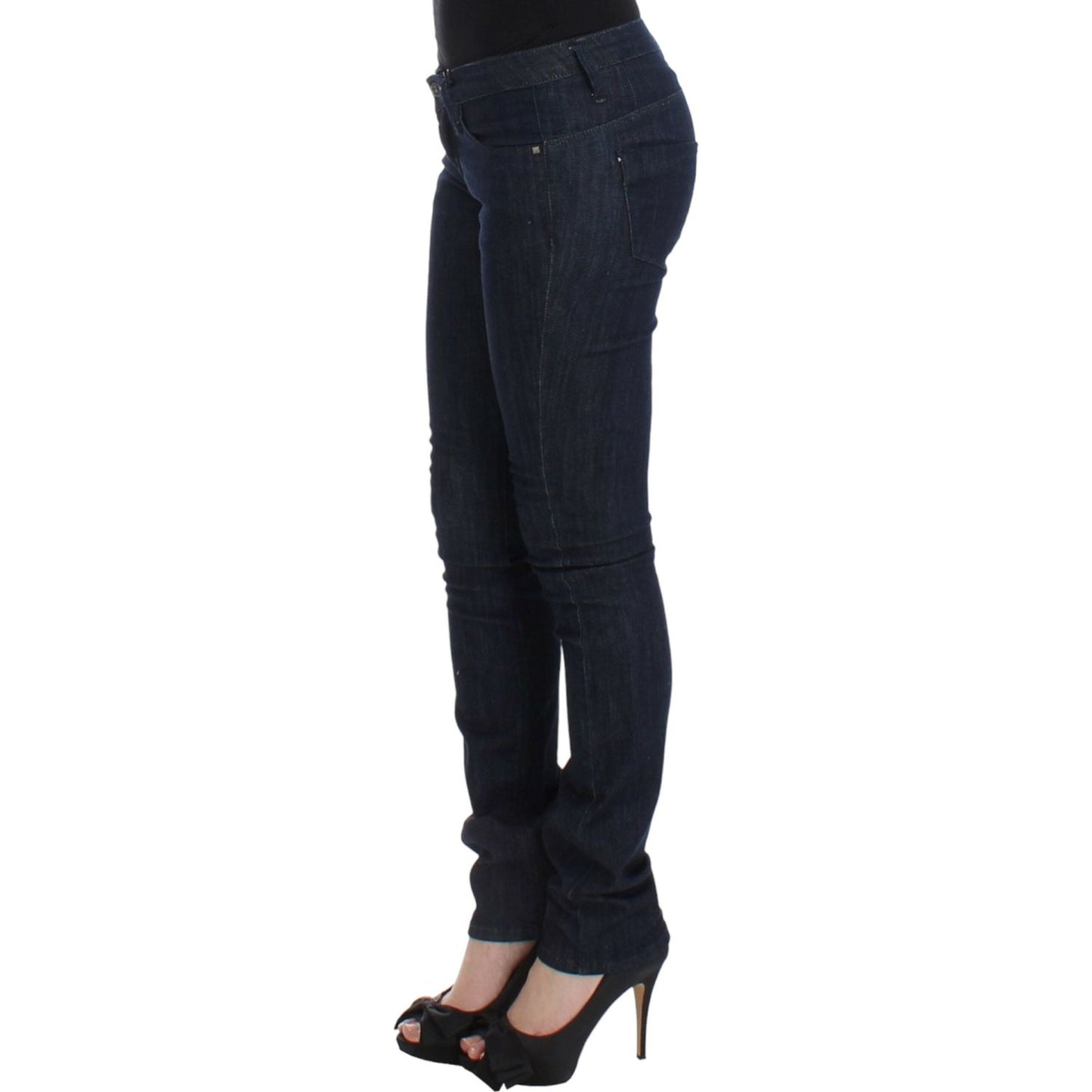 Chic Dark Blue Skinny Leg Jeans