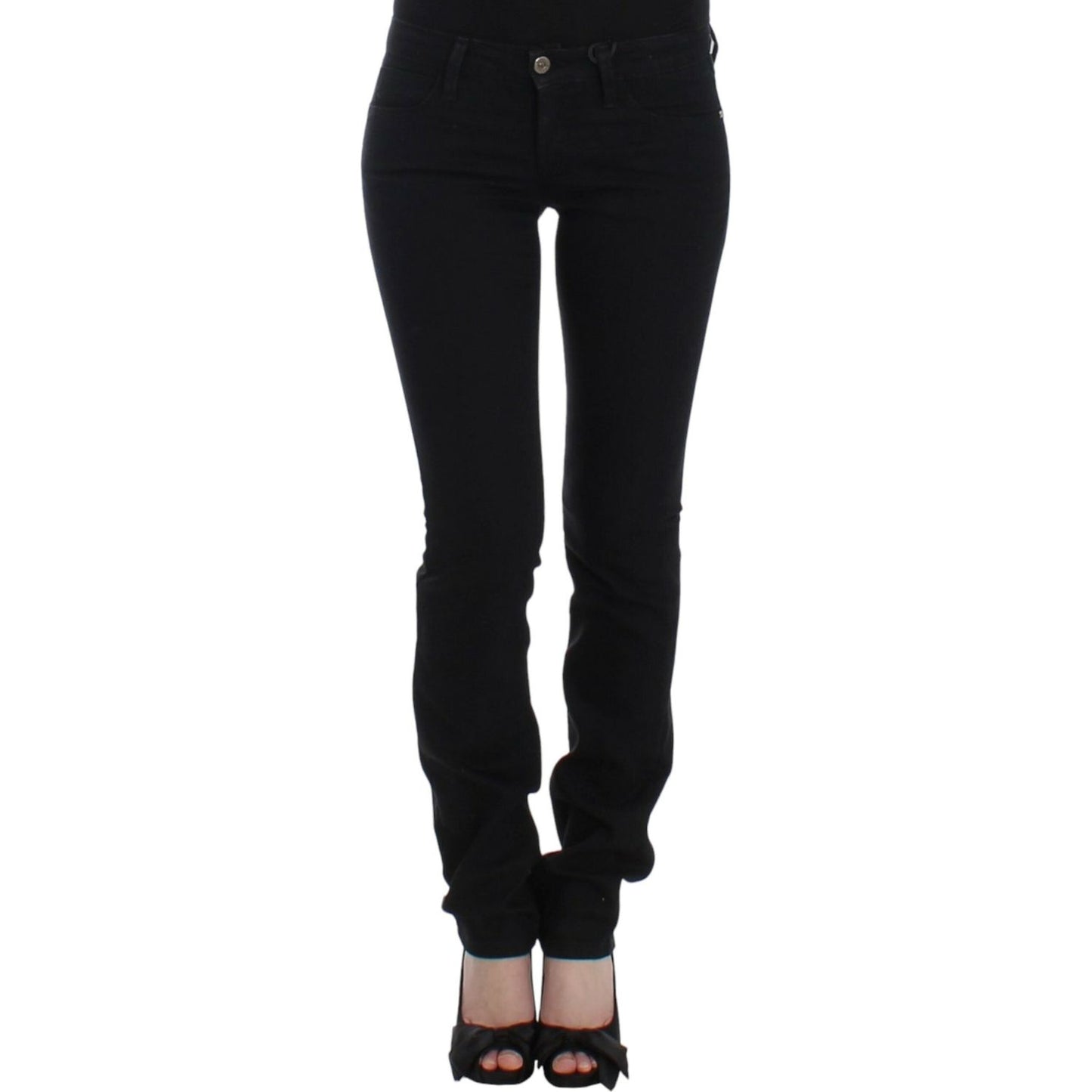 Elegant Black Straight Leg Jeans