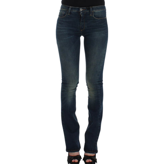 Chic Blue Straight Leg Designer Jeans