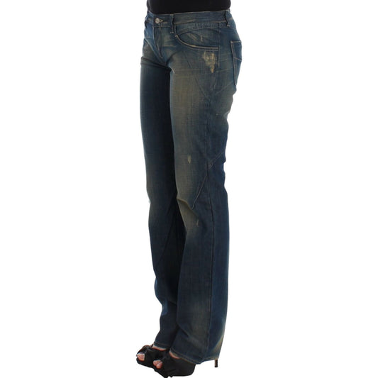 Chic Straight Leg Blue Denim Jeans