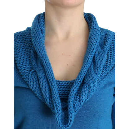 Costume National Blue knitted scoopneck sweater