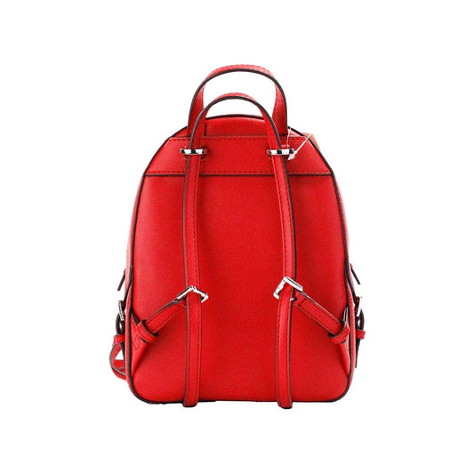 Jaycee Mini XS Bright Red Pebbled Leather Zip Pocket Backpack Bag