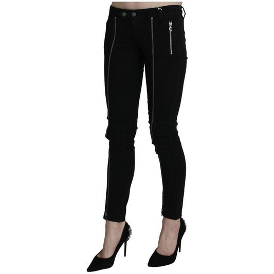 Chic Black Low Waist Slim Fit Skinny Jeans