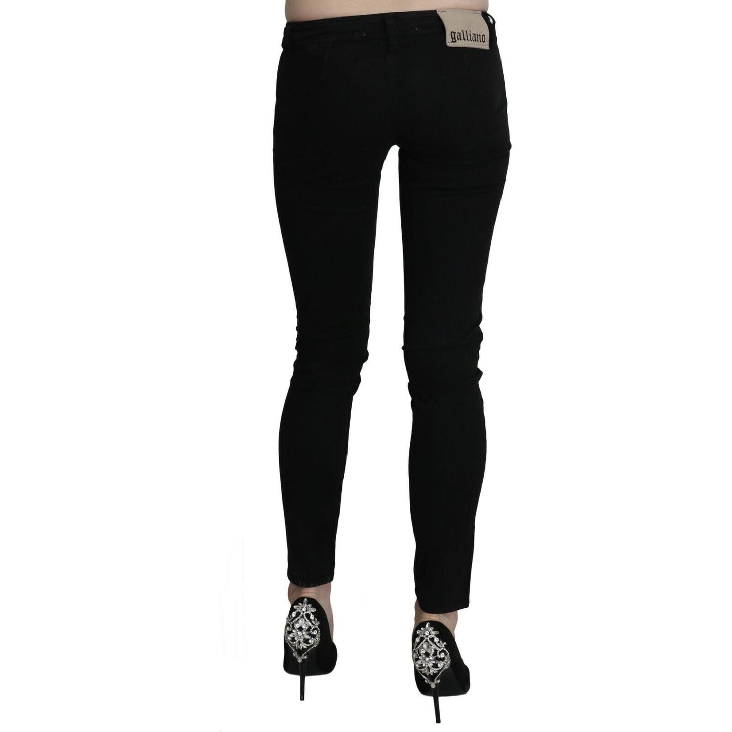 Chic Black Low Waist Slim Fit Skinny Jeans