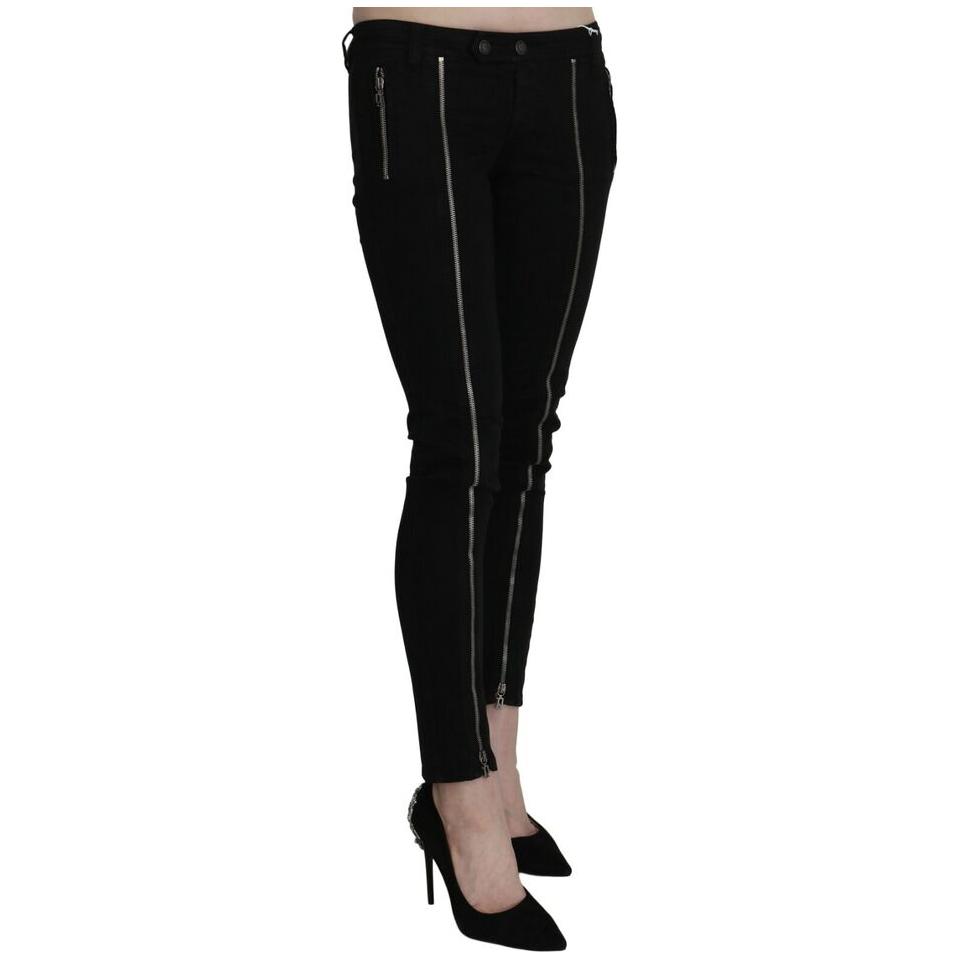 Chic Black Low Waist Slim Fit Skinny Jeans