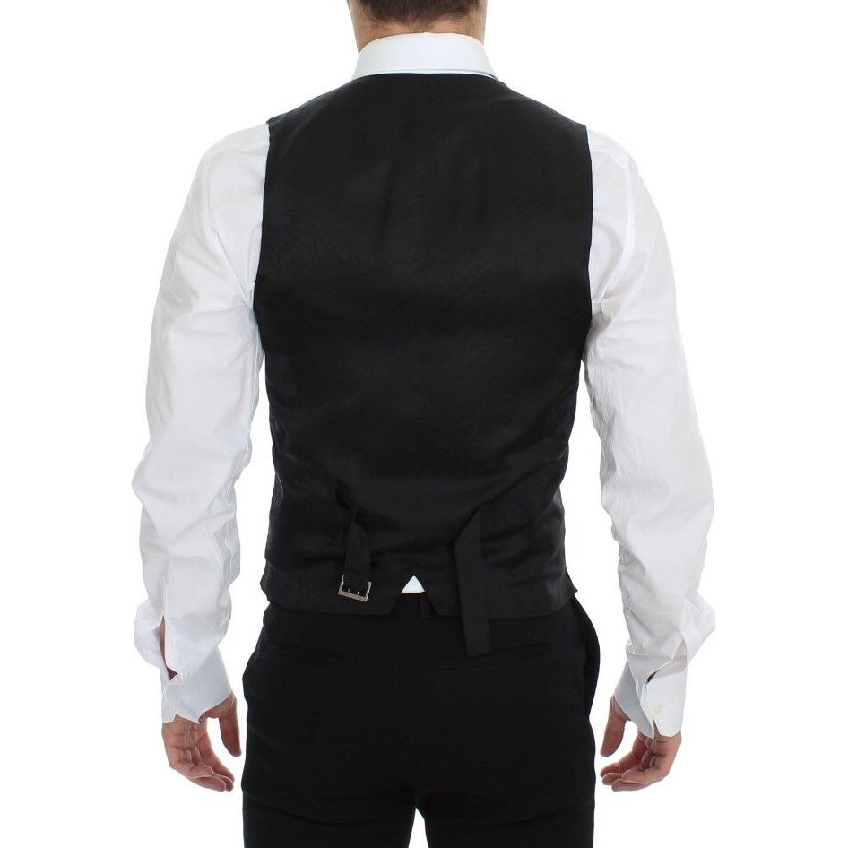 Dolce & Gabbana Blue Wool Formal Dress Vest Gilet