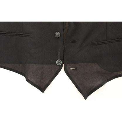 Dolce & Gabbana Black Wool Formal Dress Vest Gilet Jacket