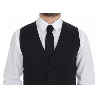 Dolce & Gabbana Blue Cotton Stretch Dress Vest Blazer