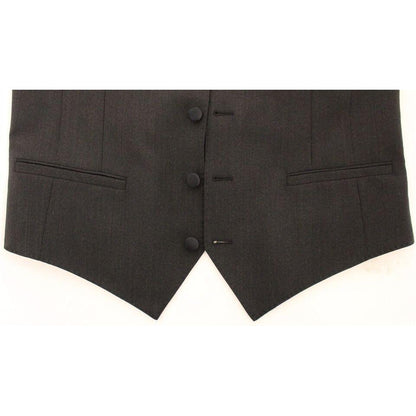 Dolce & Gabbana Gray Wool Stretch Dress Vest Jacket Blazer