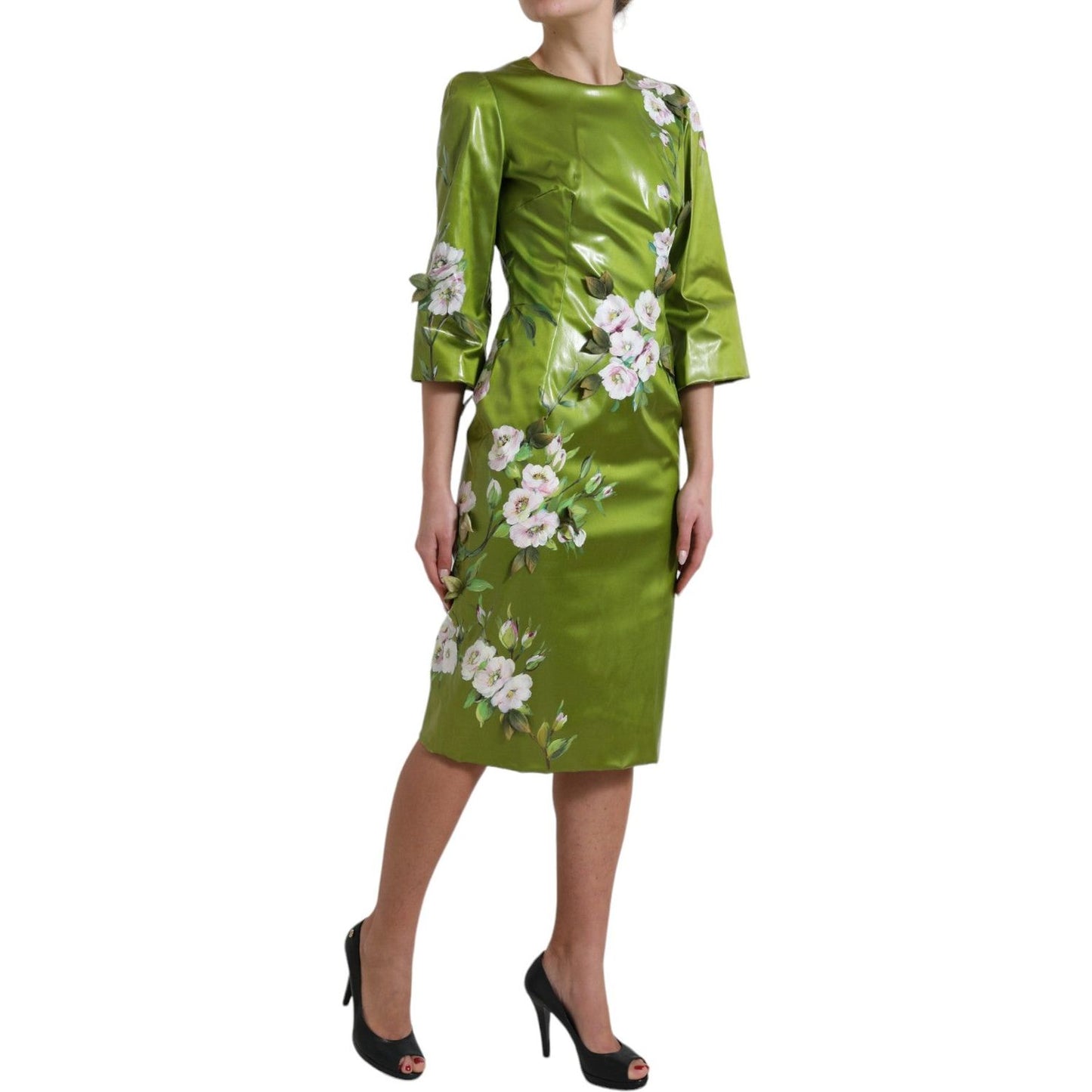 Floral Elegance Midi Sheath Dress