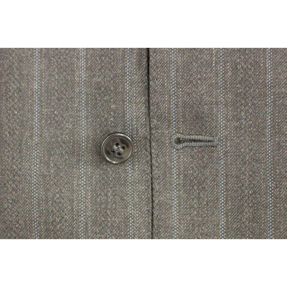 Dolce & Gabbana Gray Striped Wool Logo Vest Gilet Weste