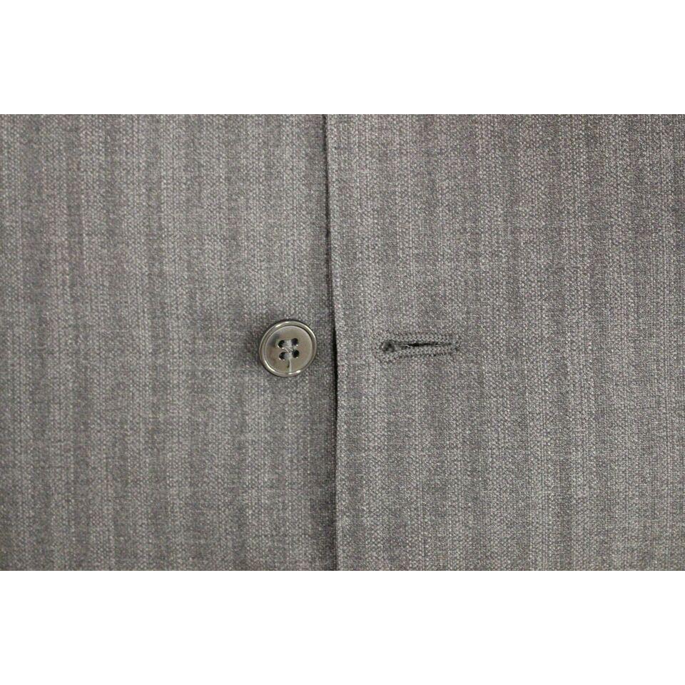 Dolce & Gabbana Gray Striped Wool Single Breasted Vest