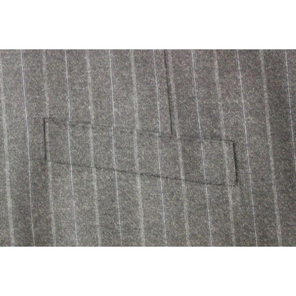 Dolce & Gabbana Gray Striped Wool Logo Vest Gilet Weste