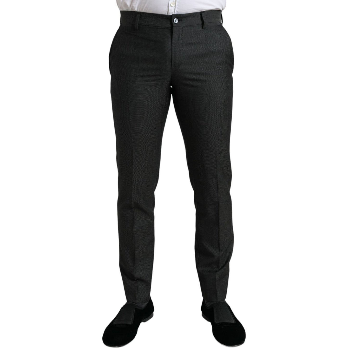Dolce & Gabbana Dark Gray Stretch Slim Formal Pants