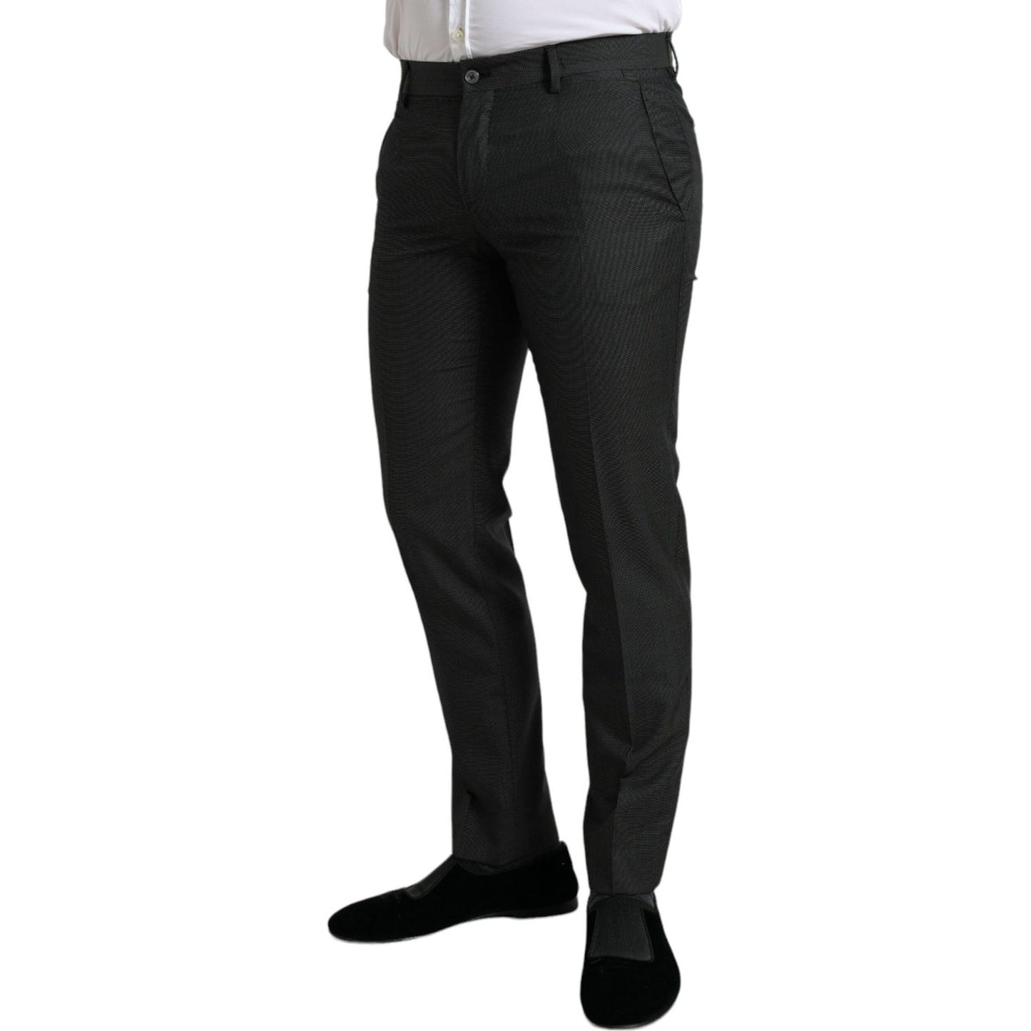 Elegant Dark Grey Skinny Dress Pants