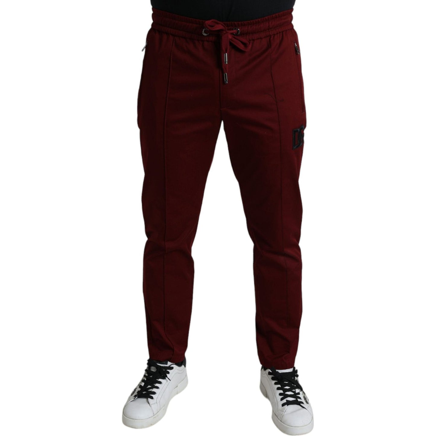 Maroon Cotton Stretch Jogger Pants