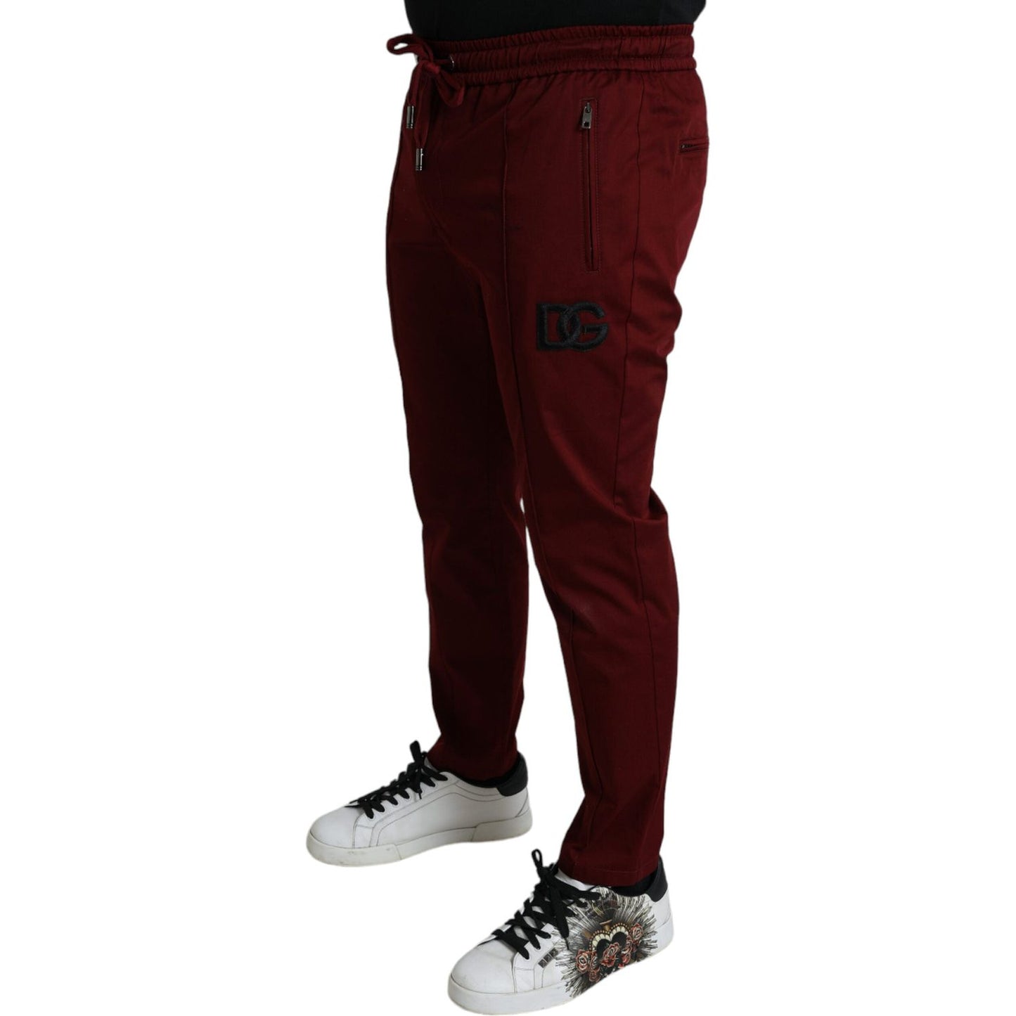 Maroon Cotton Stretch Jogger Pants