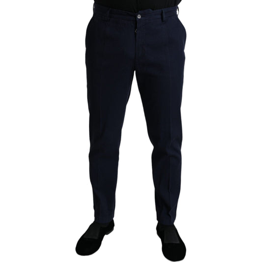 Elegant Dark Blue Skinny Dress Pants