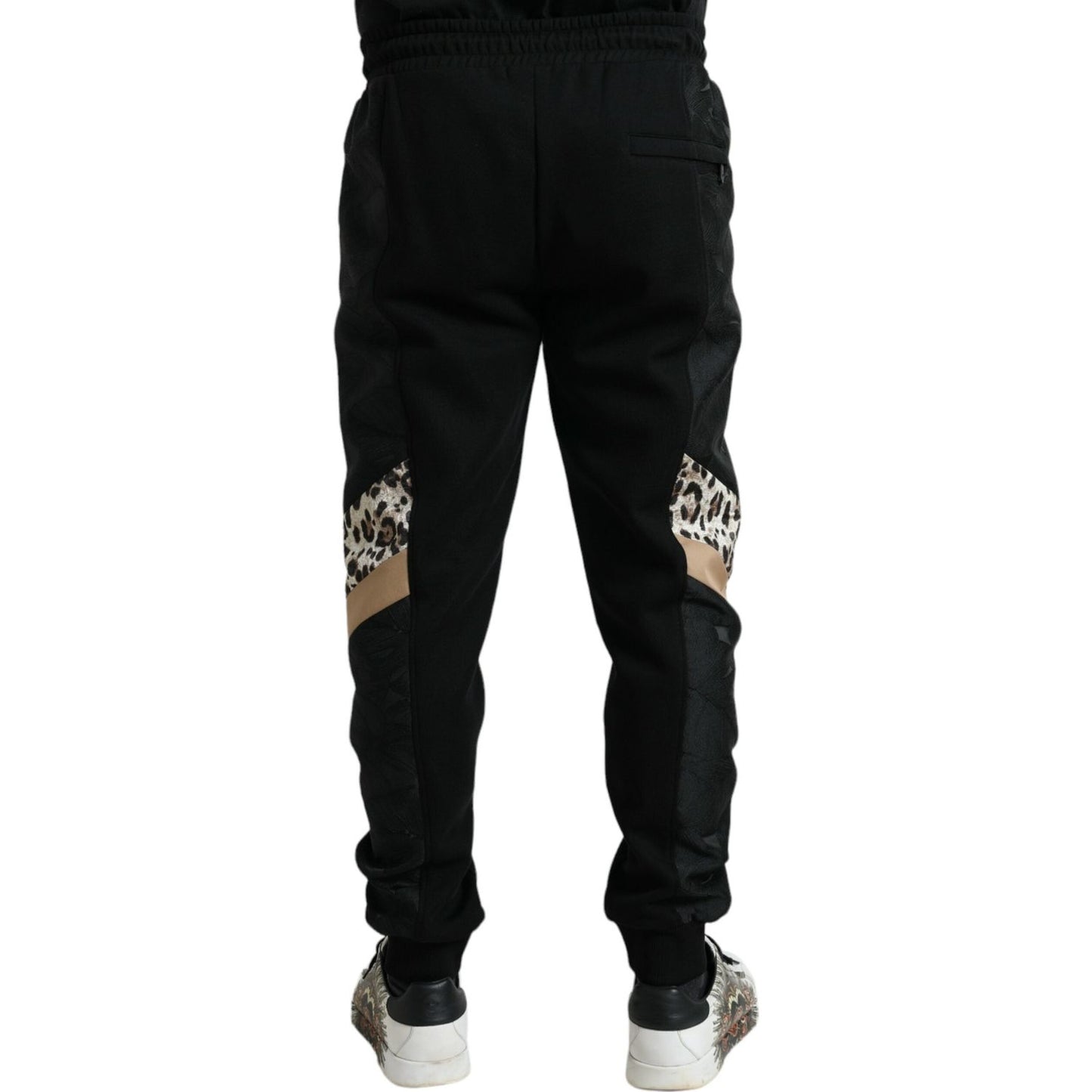 Elegant Black Leopard Jogger Pants