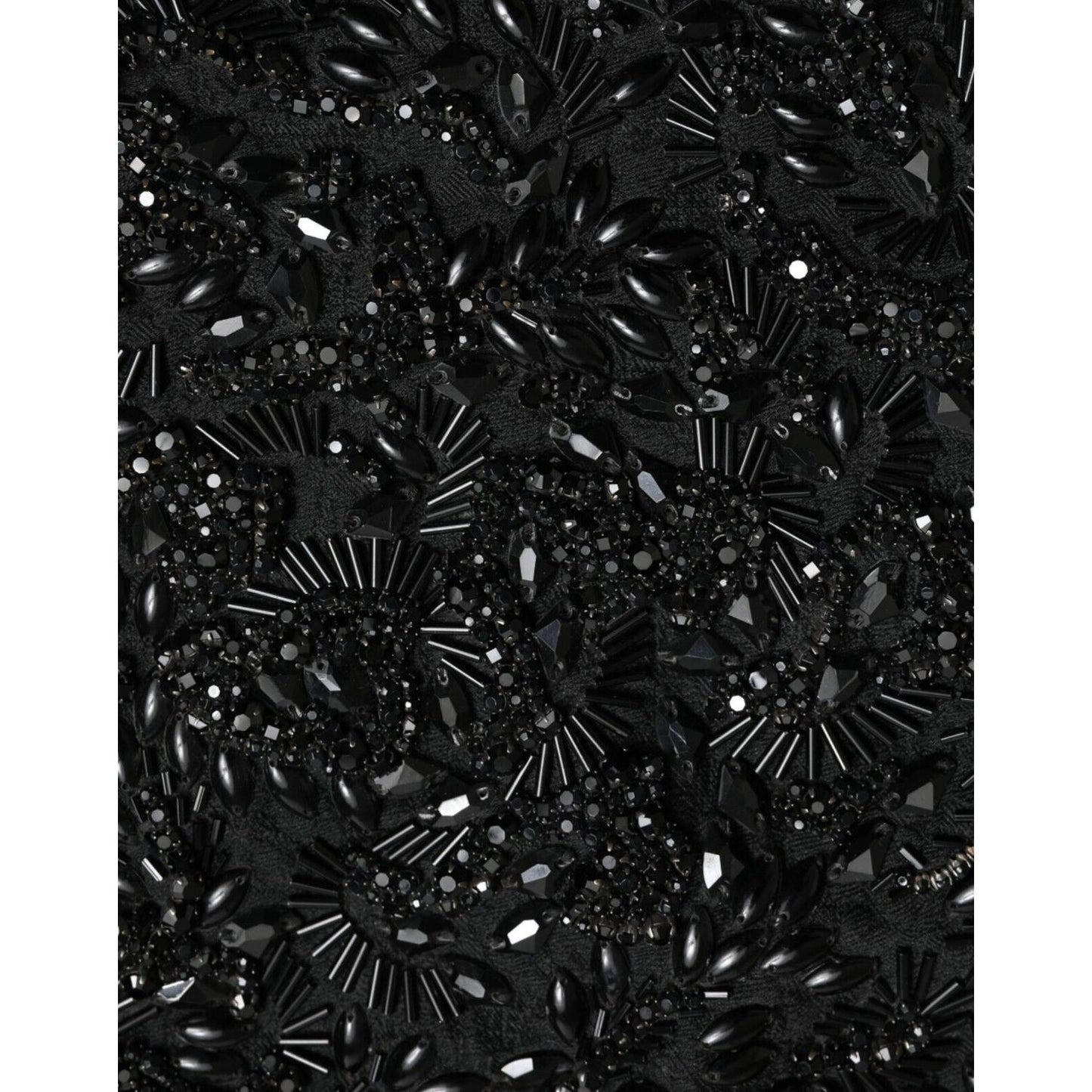 Black Crystal-Embellished Runway Skirt