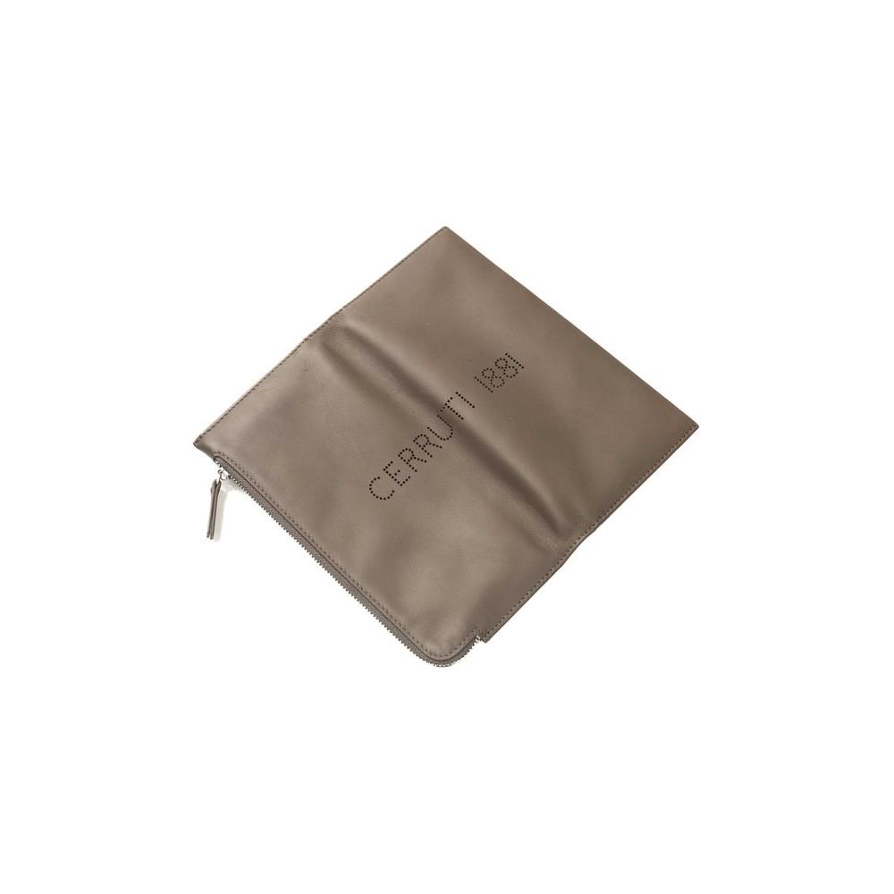 Chic Brown Leather Wallet with Logo