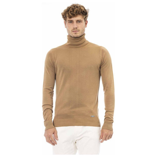 Beige Modal-Cashmere Turtleneck Sweater