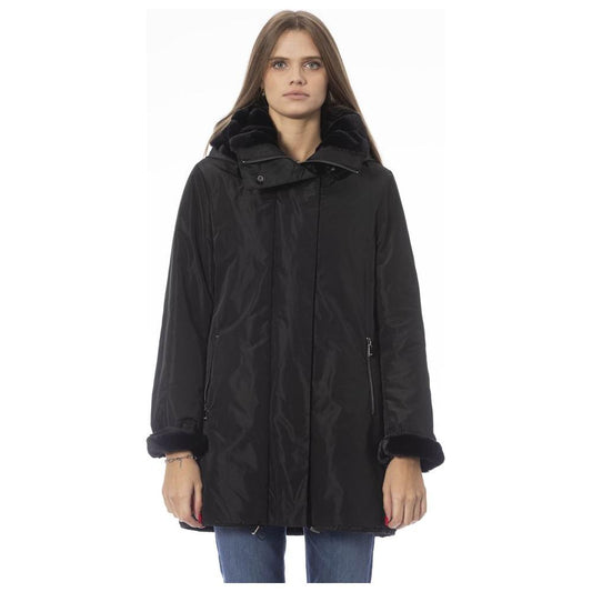 Reversible Hooded Black Jacket - Chic and Versatile Baldinini Trend