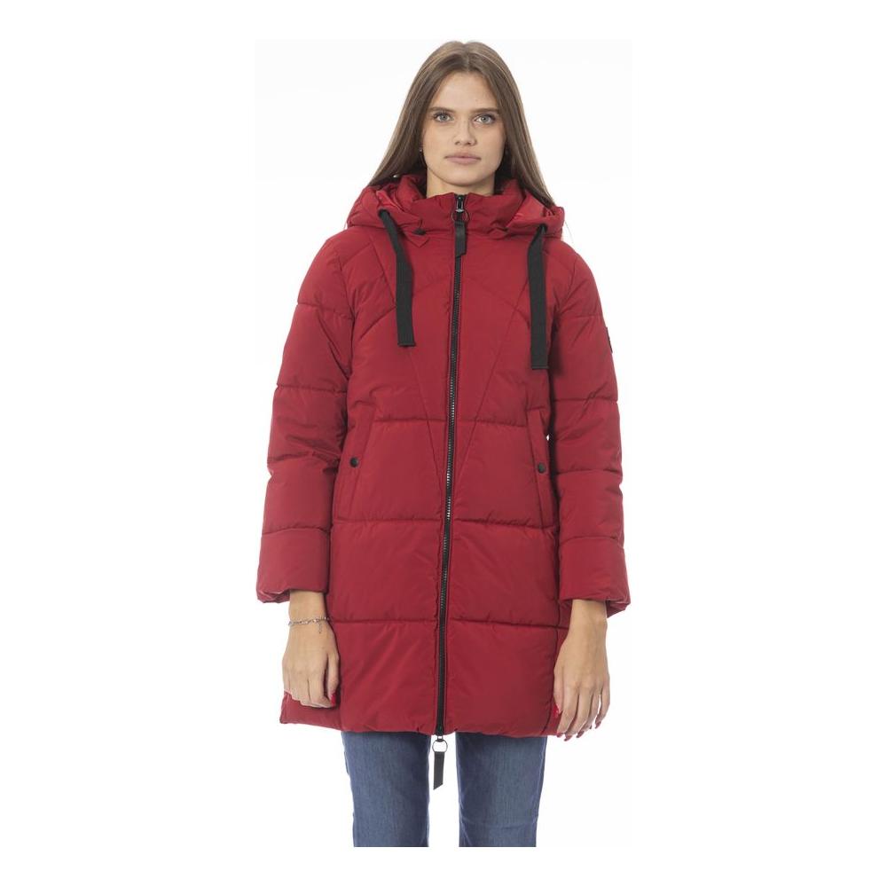 Elegant Red Long Down Jacket for Women