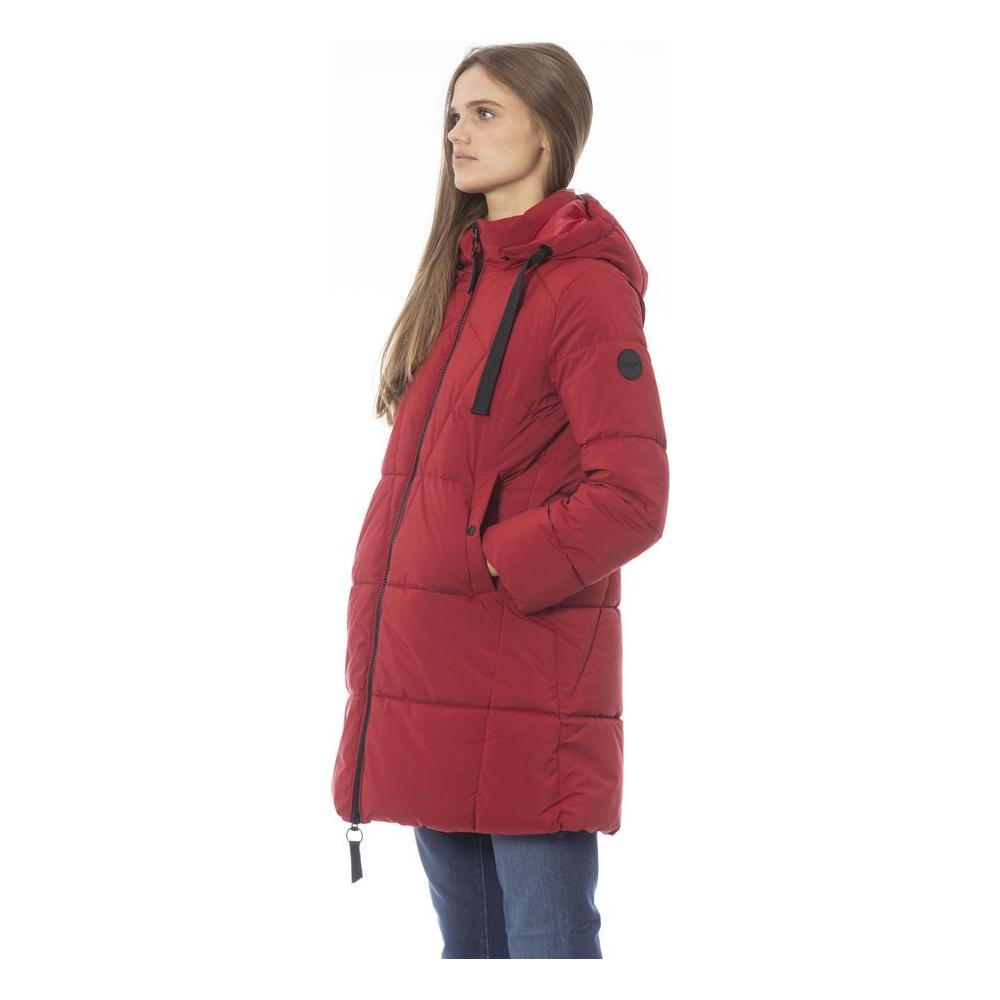 Elegant Red Long Down Jacket for Women