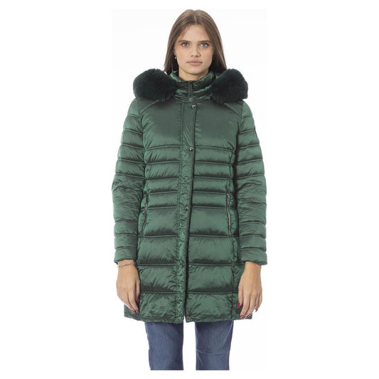 Chic Green Long Down Winter Jacket