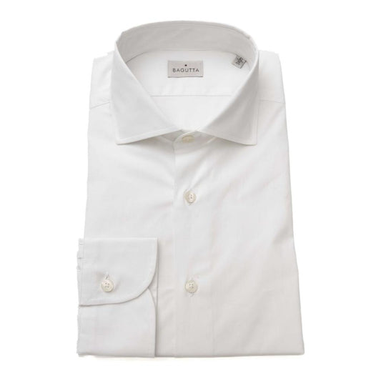 Sleek White Slim Fit Cotton Shirt