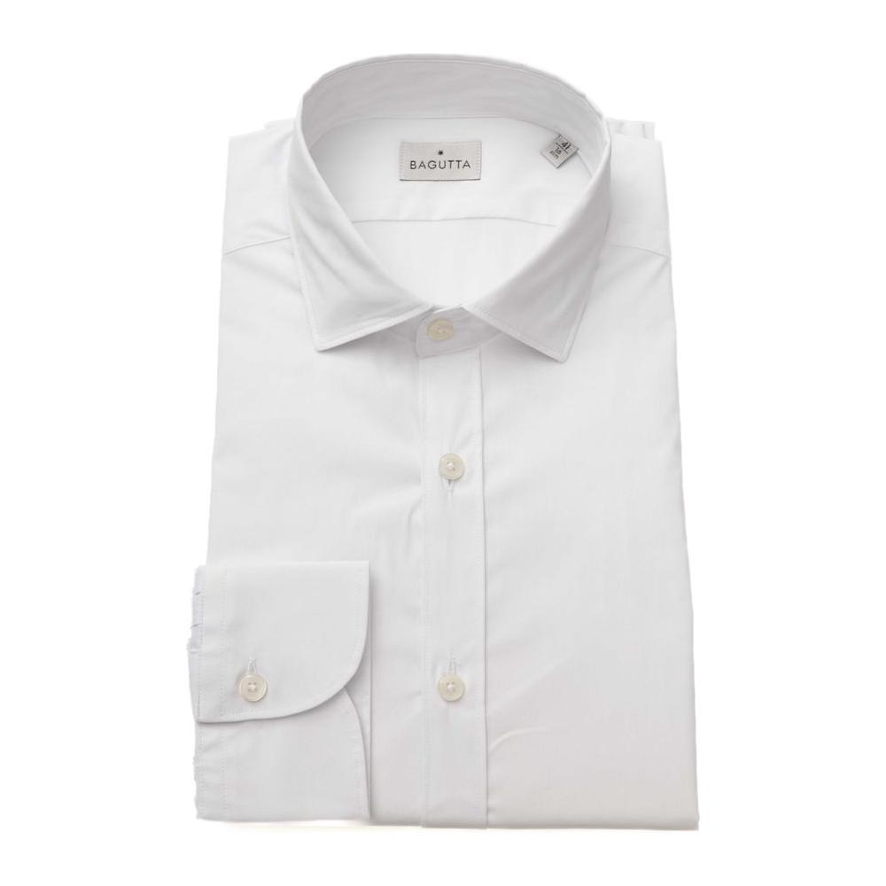 Slim Fit French Collar White Shirt