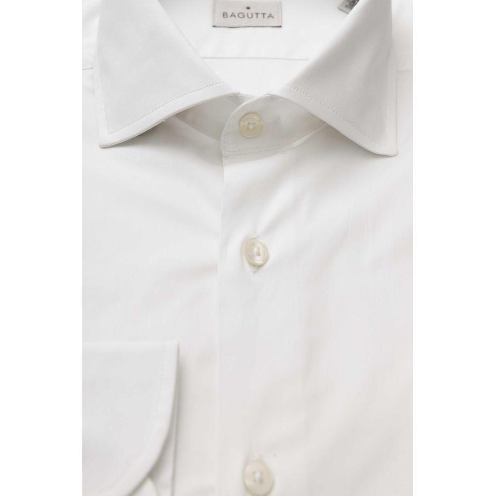 Sleek White Slim Fit Cotton Shirt