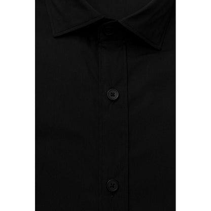 Bagutta Black Cotton Men's Slim Shirt