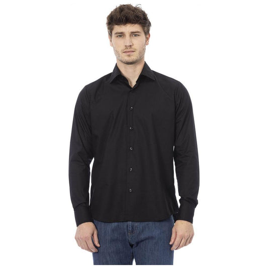 Elegant Italian Black Cotton Shirt