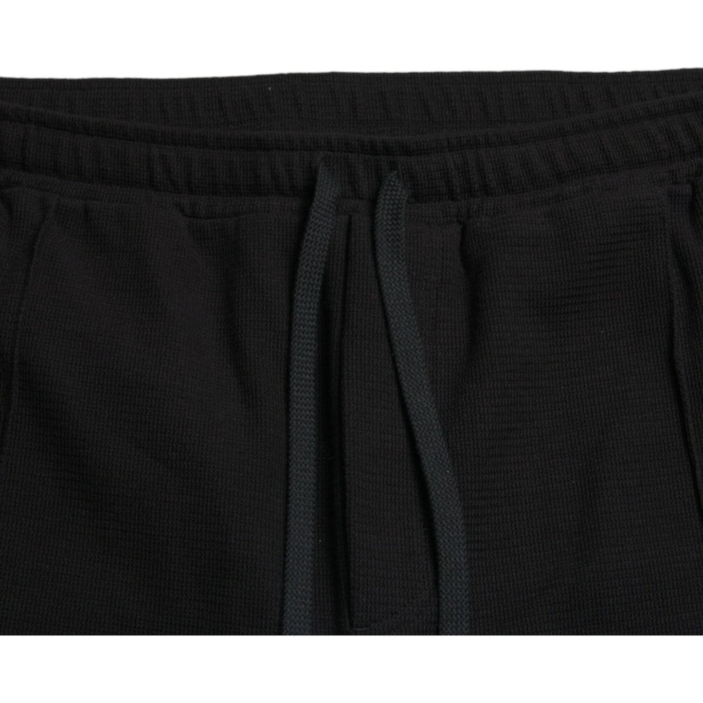 Elegant Black Cotton Blend Jogger Pants