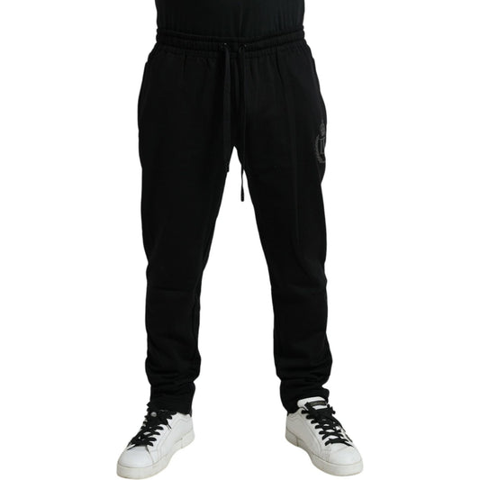 Elegant Black Cotton Jogger Pants