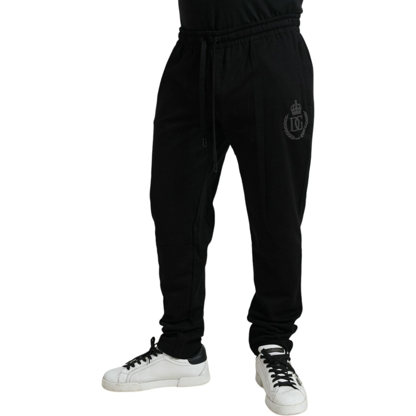 Elegant Black Cotton Jogger Pants