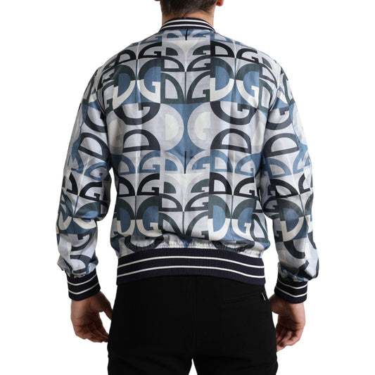 Multicolor Silk Bomber Jacket - Classic Elegance